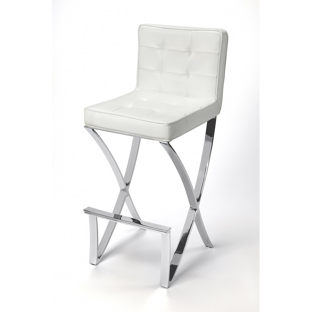 Darcy Chrome Plated Faux Leather Bar Stool, 5325411