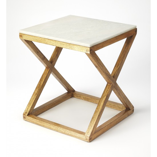 Braylon Marble & Wood End Table, 5329312