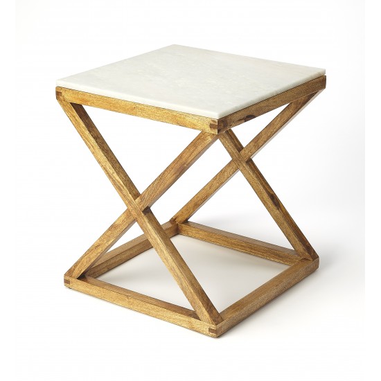 Braylon Marble & Wood End Table, 5329312