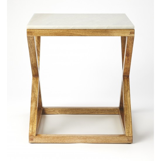 Braylon Marble & Wood End Table, 5329312