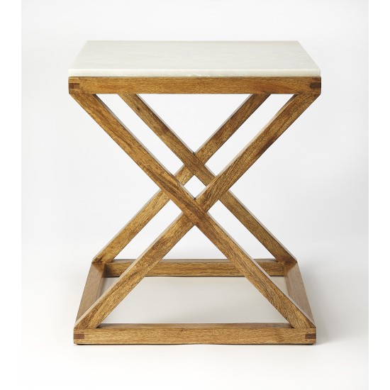 Braylon Marble & Wood End Table, 5329312