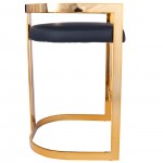 Clarence Gold & Black Faux Leather Counter Stool, 5377034