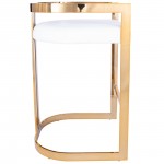 Clarence Gold & White Faux Leather Counter Stool, 5377402