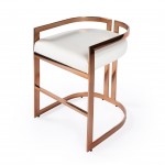 Clarence Rose Gold & White Faux Leather Counter Stool, 5377422