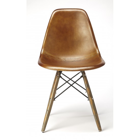 Orson Brown Leather Side Chair, 5379344