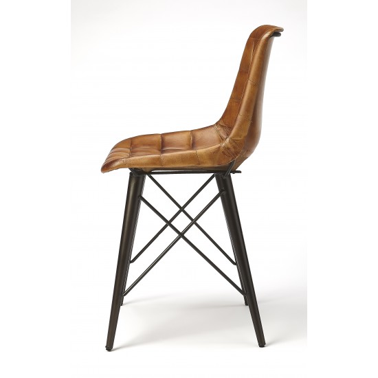 Patty Brown Leather Side Chair, 5380344