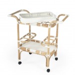 Selena White Rattan Bar Cart, 5397304