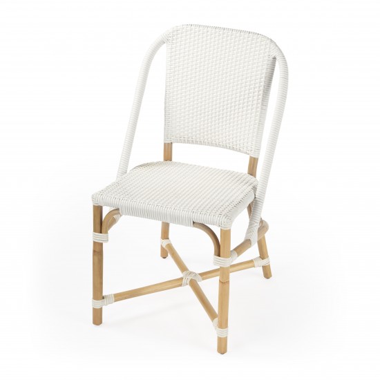 Tenor White & Black Rattan Side Chair, 5398304