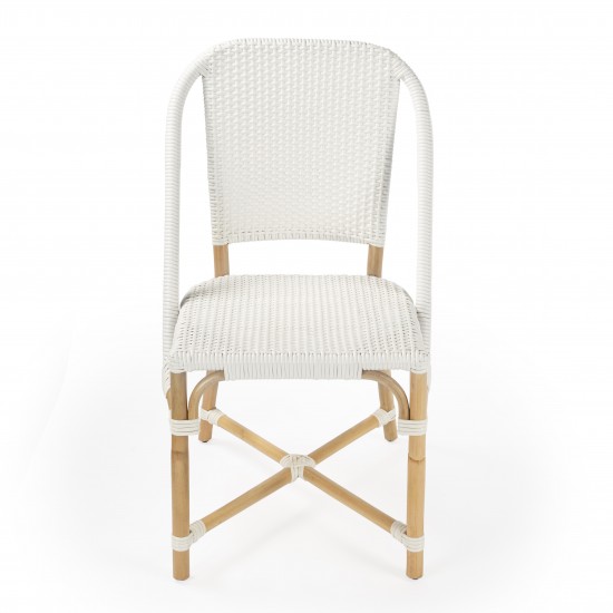 Tenor White & Black Rattan Side Chair, 5398304