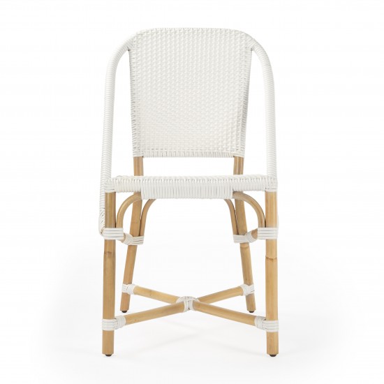 Tenor White & Black Rattan Side Chair, 5398304