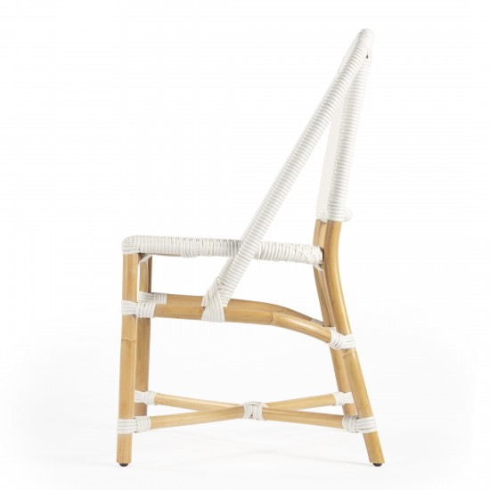 Tenor White & Black Rattan Side Chair, 5398304
