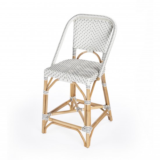 Solstice White & Grey Rattan Counter Stool, 5399329