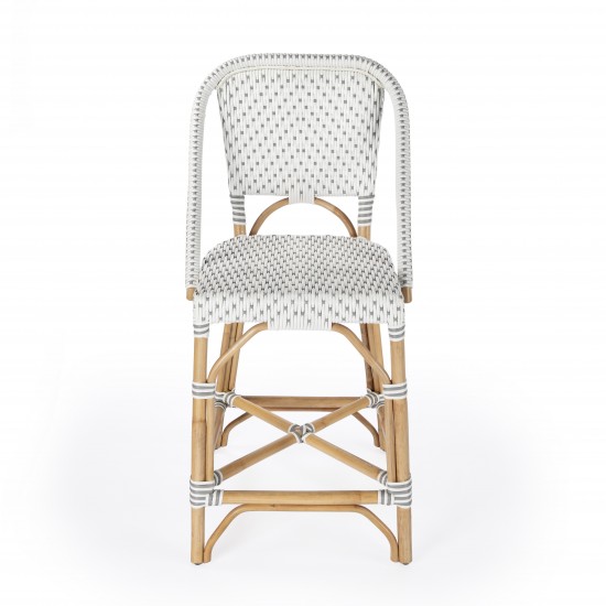 Solstice White & Grey Rattan Counter Stool, 5399329