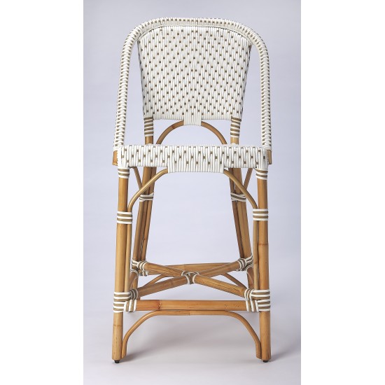 Solstice White & Tan Rattan Counter Stool, 5399415