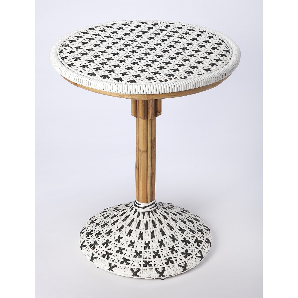 Tenor White & Black Rattan Bistro Table, 5400295