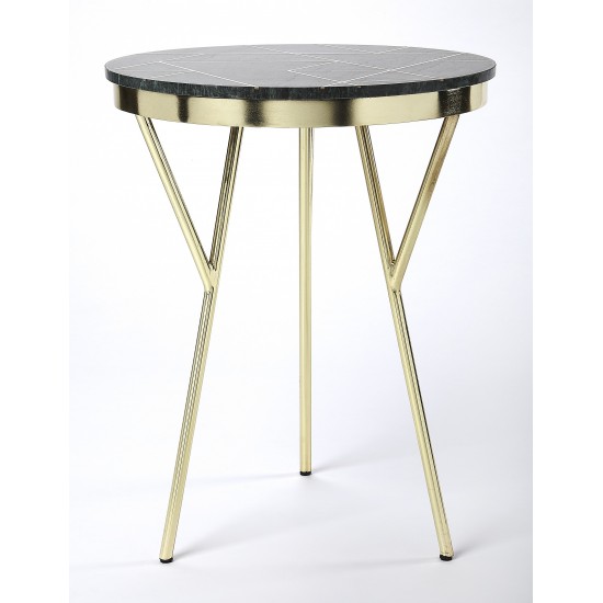 Haven Green Marble & Brass Accent Table, 5401025