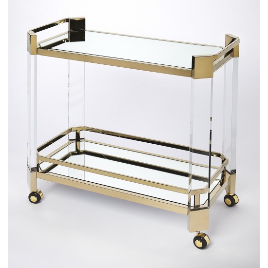 Charlevoix Acrylic & Gold Serving Cart, 5408335