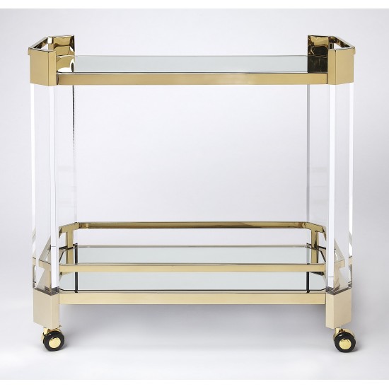 Charlevoix Acrylic & Gold Serving Cart, 5408335