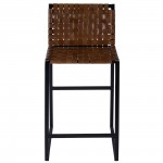 Urban Brown Woven Leather Counter Stool, 5446344
