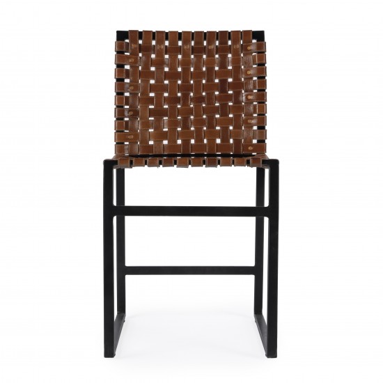 Urban Brown Woven Leather Chair, 5447344