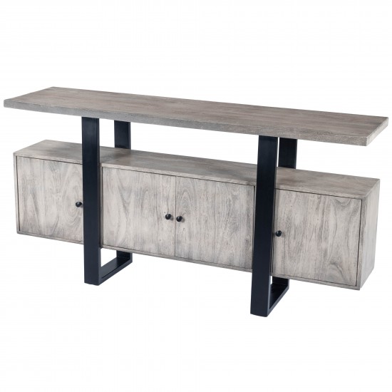 Raitis Gray Wood & Metal Sideboard, 5461025