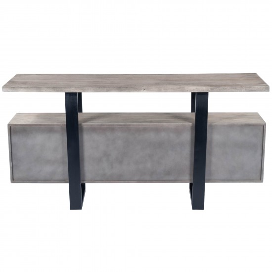 Raitis Gray Wood & Metal Sideboard, 5461025