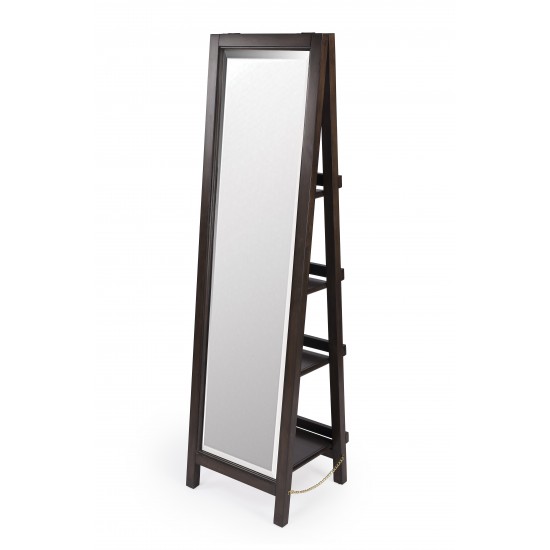 Adela Dark Brown Mirror with Shelves , 5465403