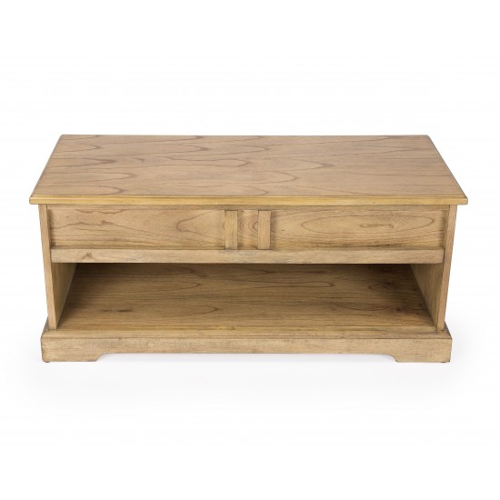 Efrem Natural Wood Bench with Storage , 5468312
