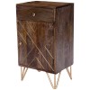 Alda Wood & Brass Metal Inlay Chairside Chest, 5481140