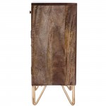 Alda Wood & Brass Metal Inlay Chairside Chest, 5481140