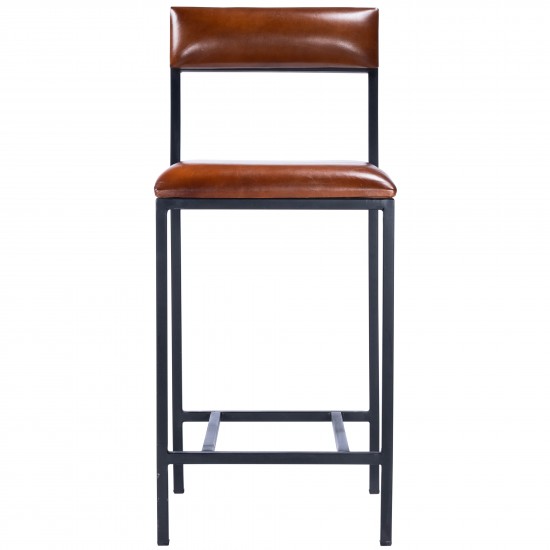 Lazarus Leather & Metal Counter Stool, 5495330