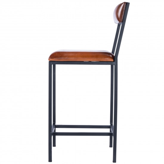 Lazarus Leather & Metal Counter Stool, 5495330