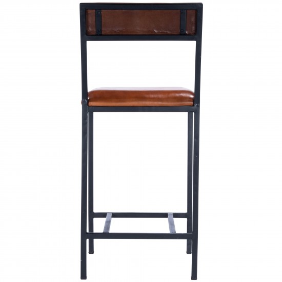 Lazarus Leather & Metal Counter Stool, 5495330