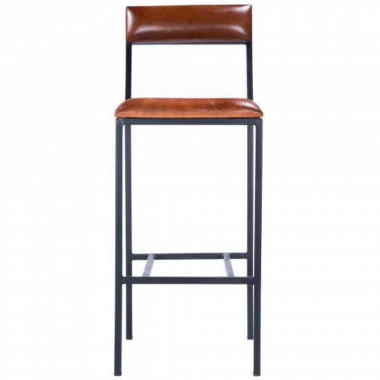 Lazarus Leather & Metal Bar Stool, 5496330