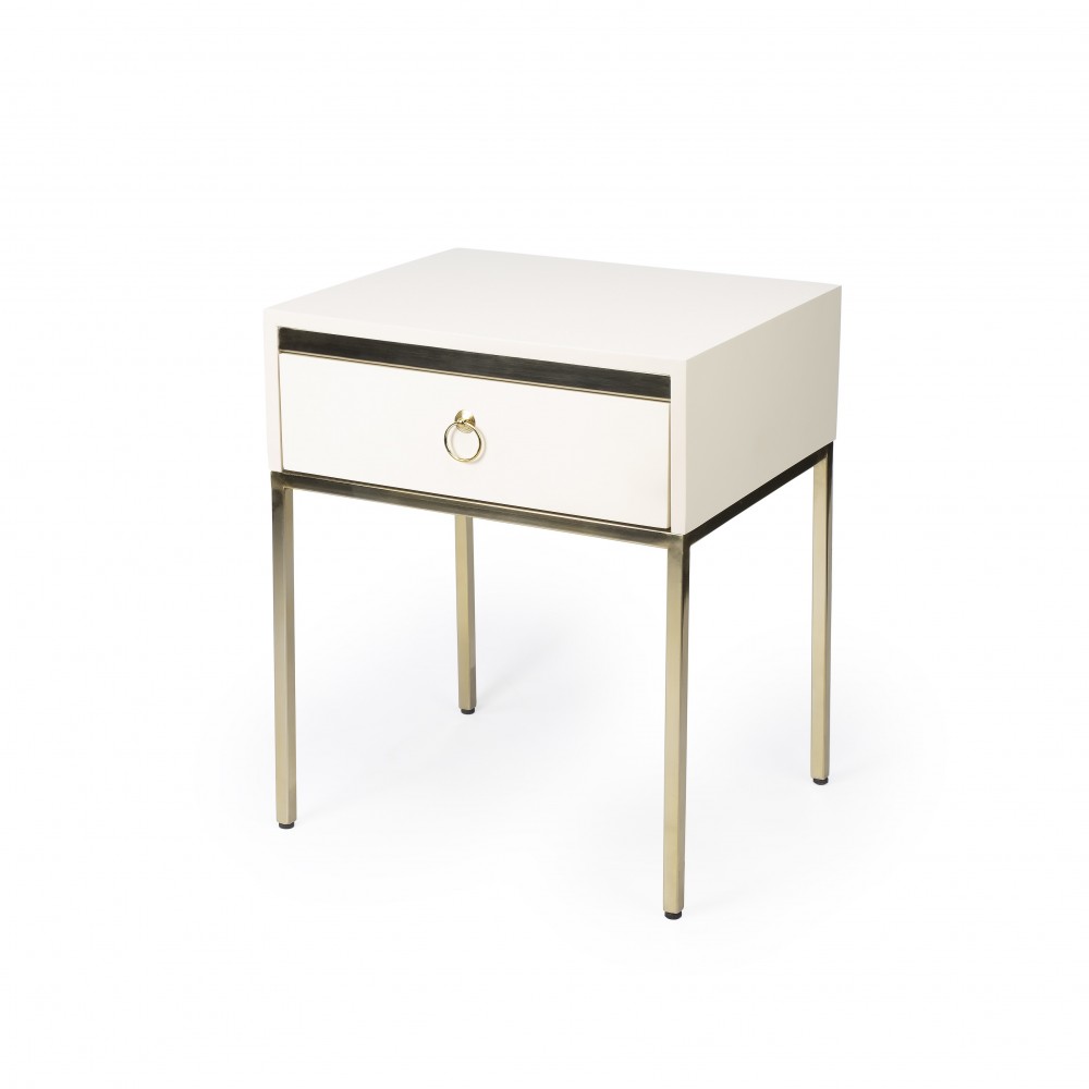 Monika White& Gold End Table, 5504222