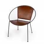 Milo Brown Leather Accent Chair , 5511344