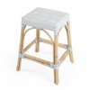 Robias Twilight Blue & White Rattan 24.5" Counter Stool, 5513194