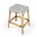 Robias Black & White Rattan 24.5" Counter Stool, 5513295