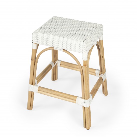 Robias White Rattan 24.5" Counter Stool, 5513304