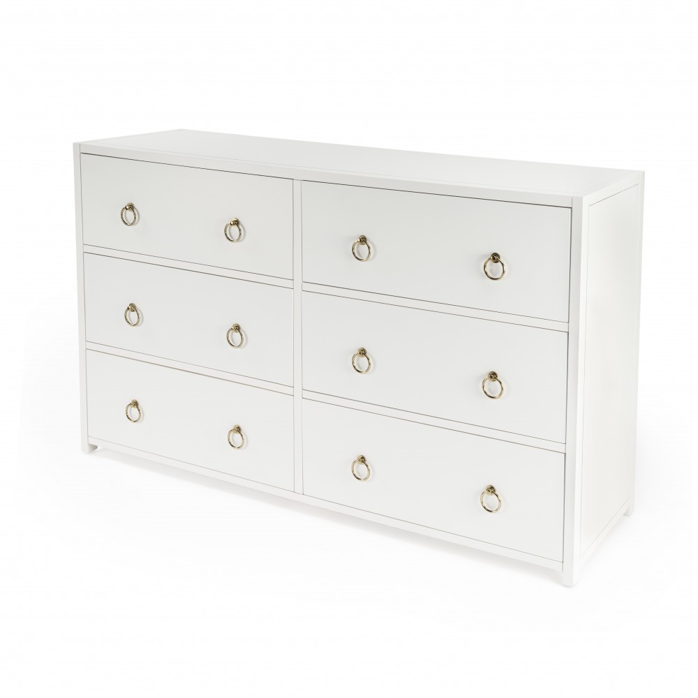 Lark 6 Drawer White Dresser, 5525304