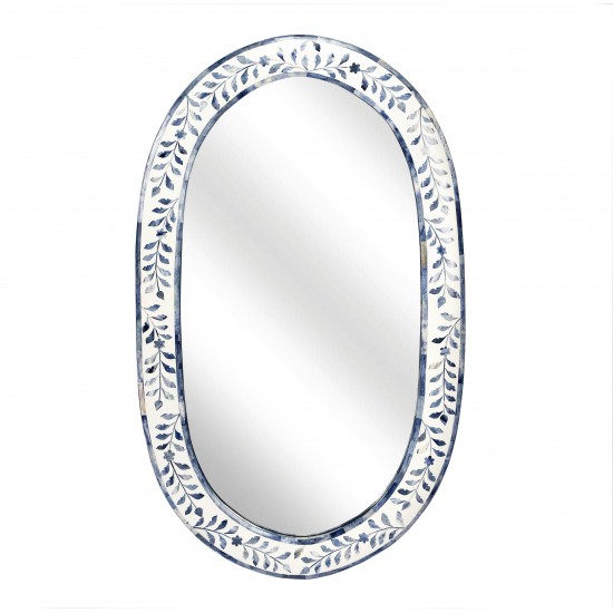 Trubadur Blue and White Bone Inlay Mirror, 5528417