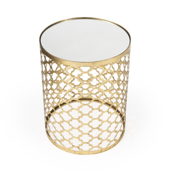 Corselo Mirror & Gold Metal Accent Table, 5540226