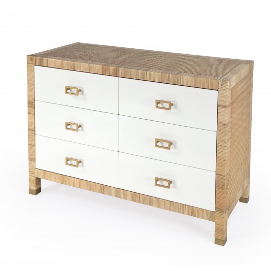 Corfu 6 Drawer Natural Raffia Double Dresser, 5606350