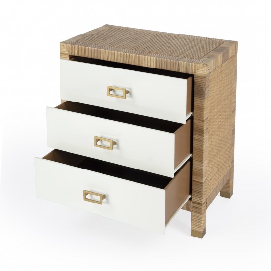 Corfu 3 Drawer Natural Raffia Chest, 5607350