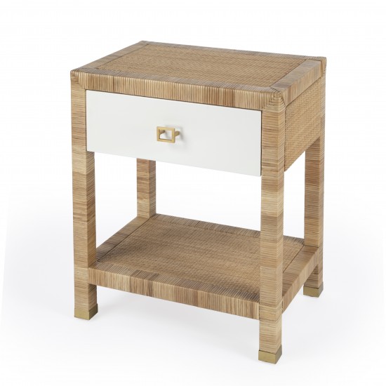 Corfu 1 Drawer Natural Raffia Nighstand, 5608350