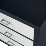 Keros 3 Drawer Navy Raffia Chest, 5610350
