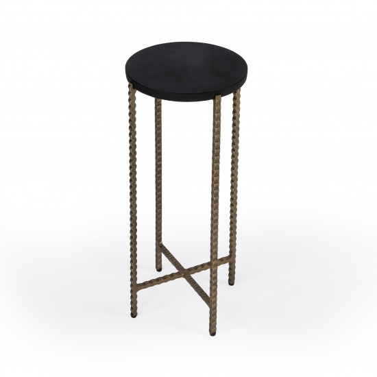 Nigella Black Granite Cross Legs Side Table, 5612414