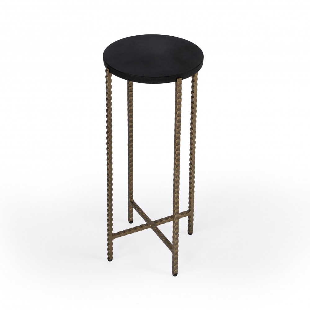 Nigella Black Granite Cross Legs Side Table, 5612414