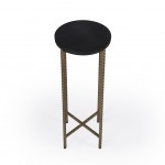 Nigella Black Granite Cross Legs Side Table, 5612414