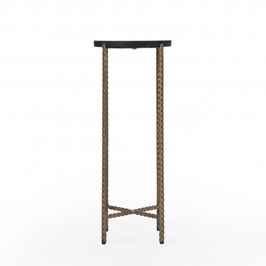 Nigella Black Granite Cross Legs Side Table, 5612414